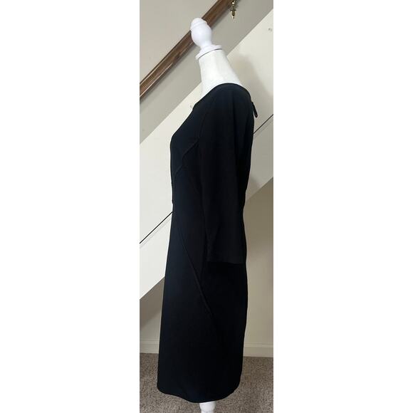 Max Studio Black Stretch Bodycon Dress Classic Minimalist Office Evening Size M - Picture 3 of 8